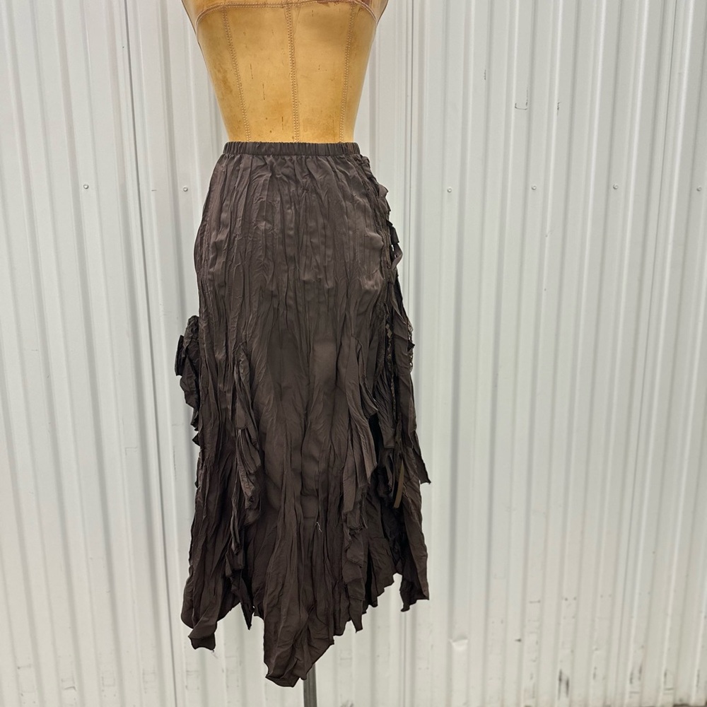 Y2K Brown Layered Fringe Maxi